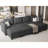 Soneson Hunsicker 116.6'' Large Modular Variable Sectional Upholstered Sleeper Couch Storage Sofa Bed-9 Piece-1557984032