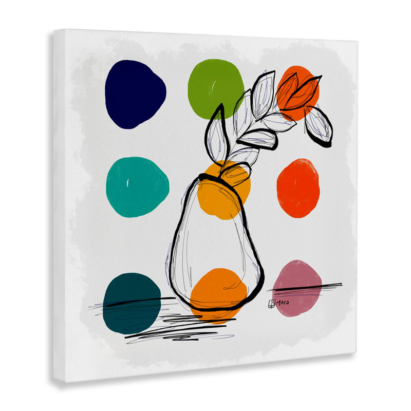 Toile Botanical Pear, dessin par Beki Marquardt, H 17 po x l 17 po
