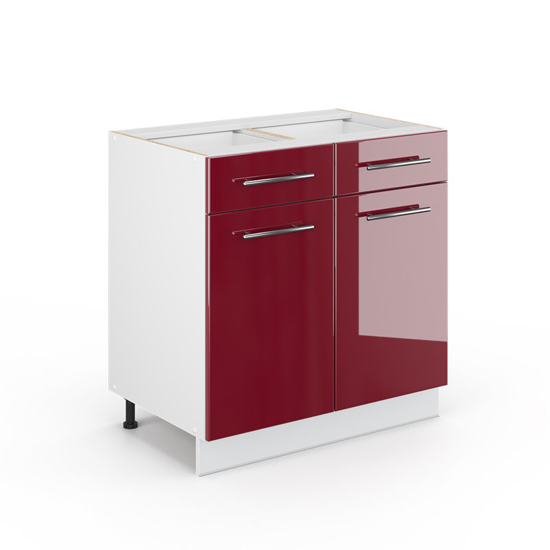 82Cm H x 80Cm W x 52Cm D Oak Kitchen Unit Cabinet, Bordeaux 