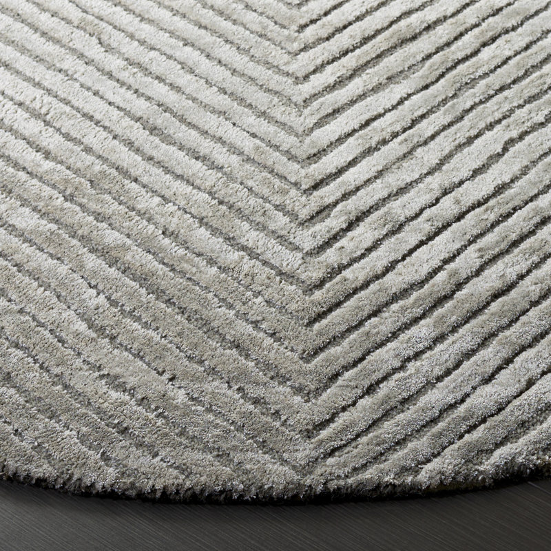 Glamour Hand Tufted Chevron Indoor Rug, 6'-0" x 6'-0" Round