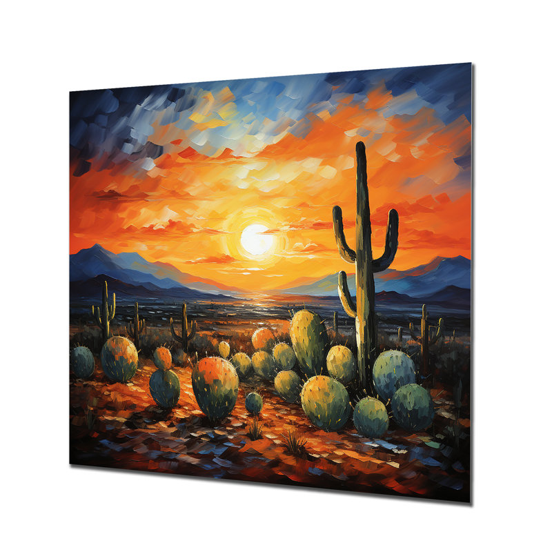 Cactus Sunset Desert Dreams In Mexico I - Desert Metal Wall Art, 29" H x 29" W