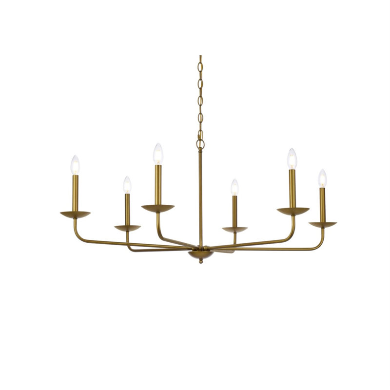 Baltray 6-Light Chandelier, Laiton, H 18,5 po x l 42 po x P 42 po