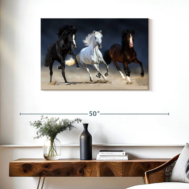 Trois chevaux ludiques Brampt, H 24 po x l 36 po