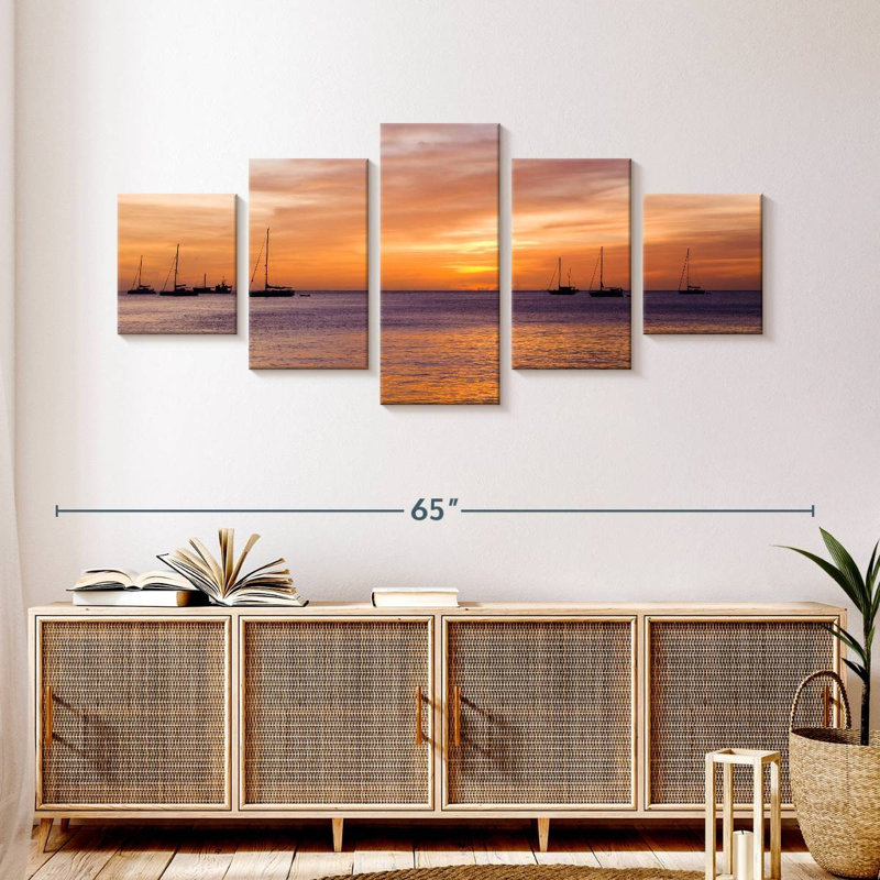 Grand Anse Bay Dramatic Sunset, 24" H x 55" W