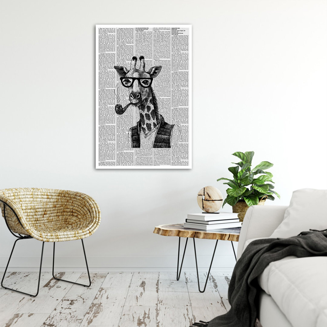 Poster Giraffe mit Pfeife