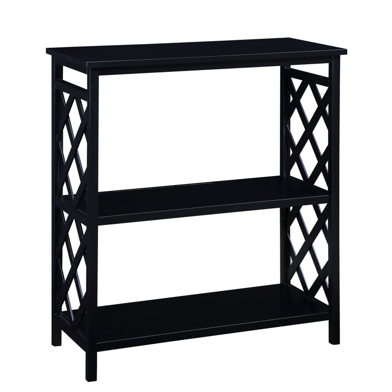 3-Tier Console Table With Storage Shelves, Black