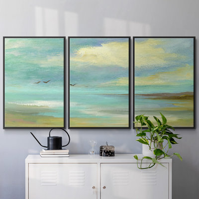 Drifting - 3 pièces, reproduction encadrée sur toile
