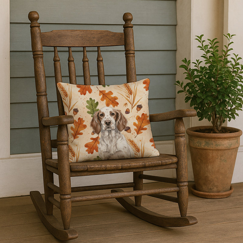 Coussin Butterfly Setter Heirloom, Carré 18 po, Foie Belton English Setter