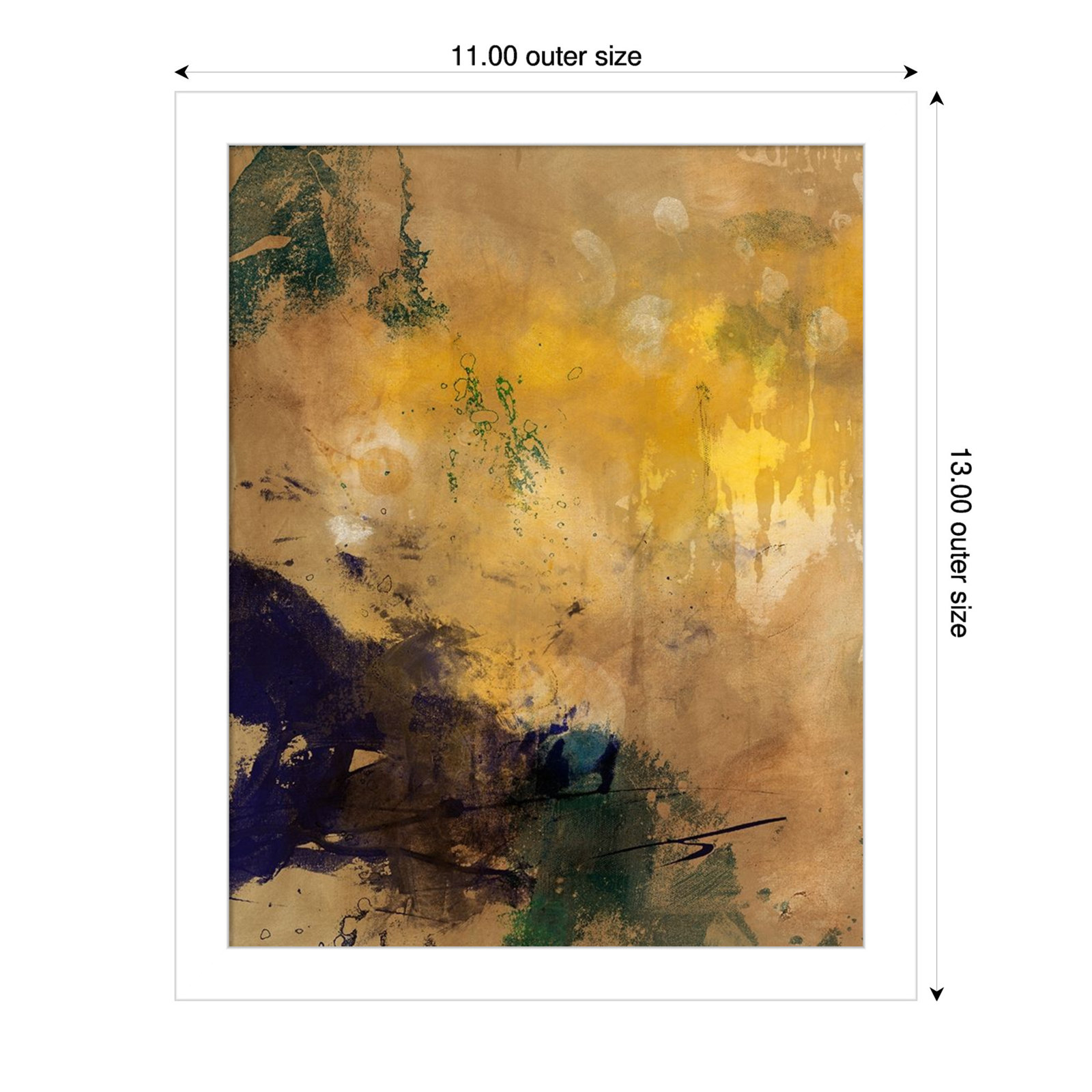 Amber Haze II by Flagler Wood Framed Wall Art Print, 13" H x 11" W, White