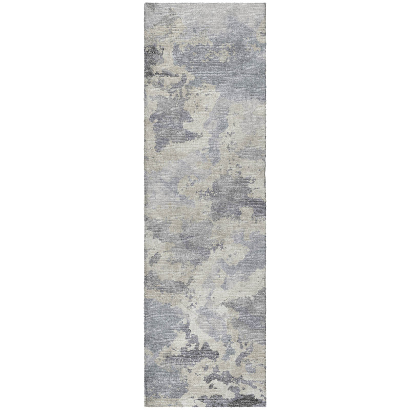 Tapis à poil long de qualité supérieure lavable à la machine ADS67, Gris, Tapis de couloir 2 pi 3 po x 7 pi 6 po