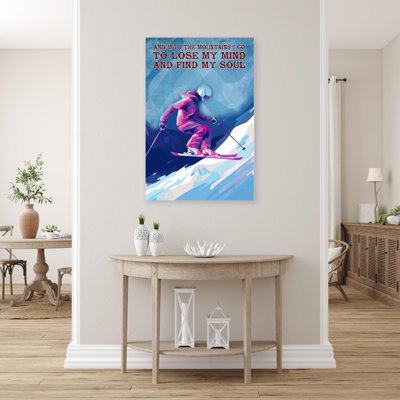 «Skiing And Into The Mountains» sur toile