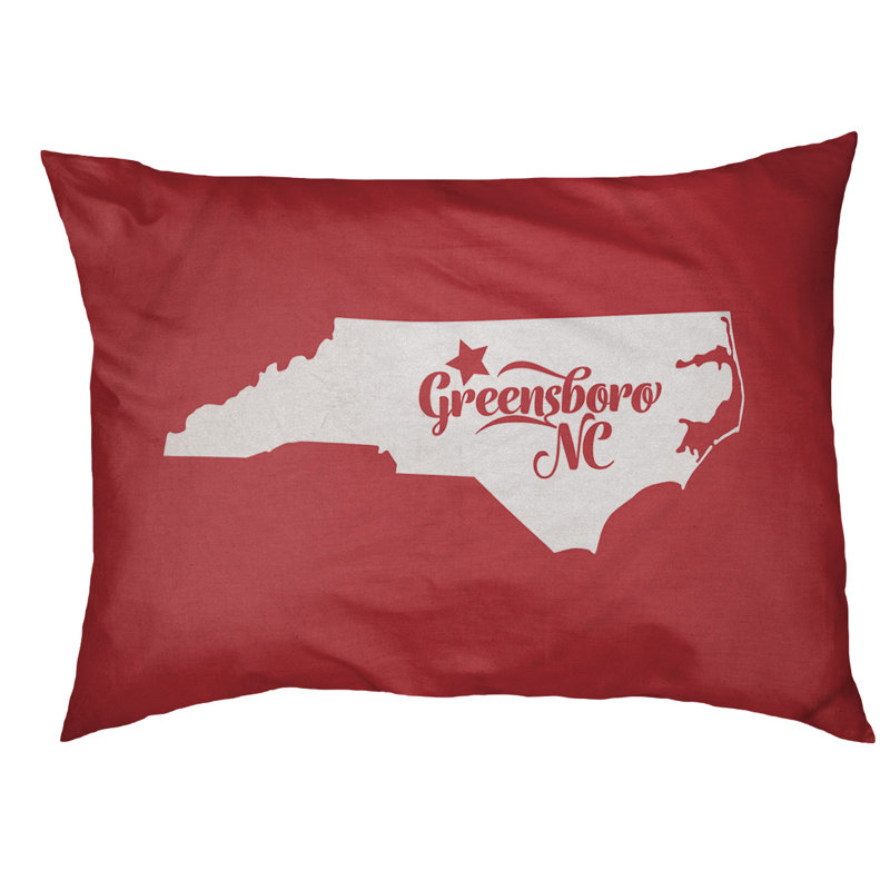Coussin extérieur pour chien en caroline du nord greensboro, Grand (l 50 po x P 40 po x H 7 po), Rouge