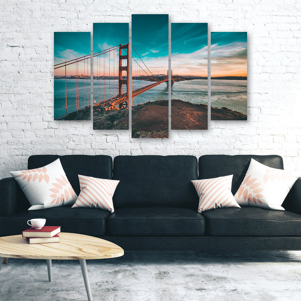 Leinwandbild Golden Gate Bridge San Francisco Turquoise