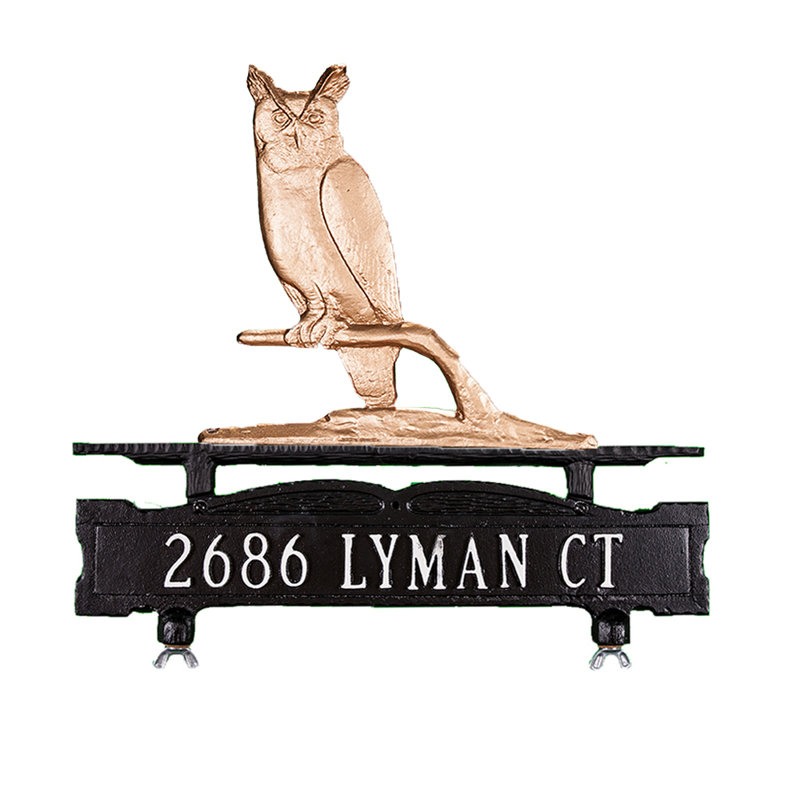Enseigne de boîte aux lettres à 1 ligne, Oui, Bronze doré