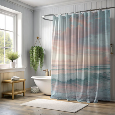 Rideau de douche standard 1 pièce Soft Horizon Seascapes