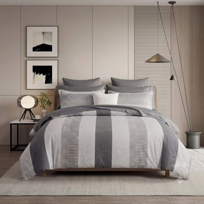 Wilhelm Striped 7 PCS Oversized Natural Cotton Comforter Set King