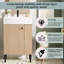 Armoire de rangement 21,6 po, meuble-lavabo en bois, lavabo simple en céramique, rangement à droite 
