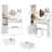 17" Diameter 3 - Color Brightness Mutable Led Vanity Table, Full Body Mirror Cabinet And Cushioned Stool, American Style White Dressing Option Design Ensemble: Variable Mirror, Stool With Ample