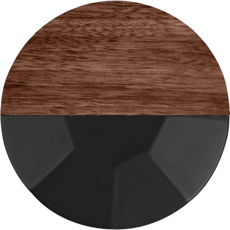 Fuse Square Knob, Matte Black with Walnut, MB with Brown