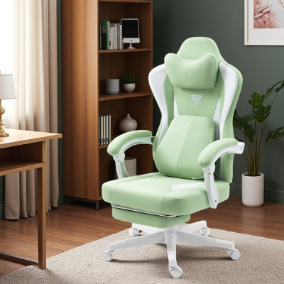 Chaise de jeu avec massage chauffant, chaise d'ordinateur ergonomique pour adulte, 350 lb, réglable en hauteur avec un siège pivotant à 360 ° et un appui-tête et pour le bureau ou les jeux