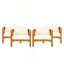Fauteuil club d'extérieur en bois d'acacia avec coussins (ensemble de 4), ensemble de conversation, convient aux rassemblements extérieurs, finition teck-1038522661