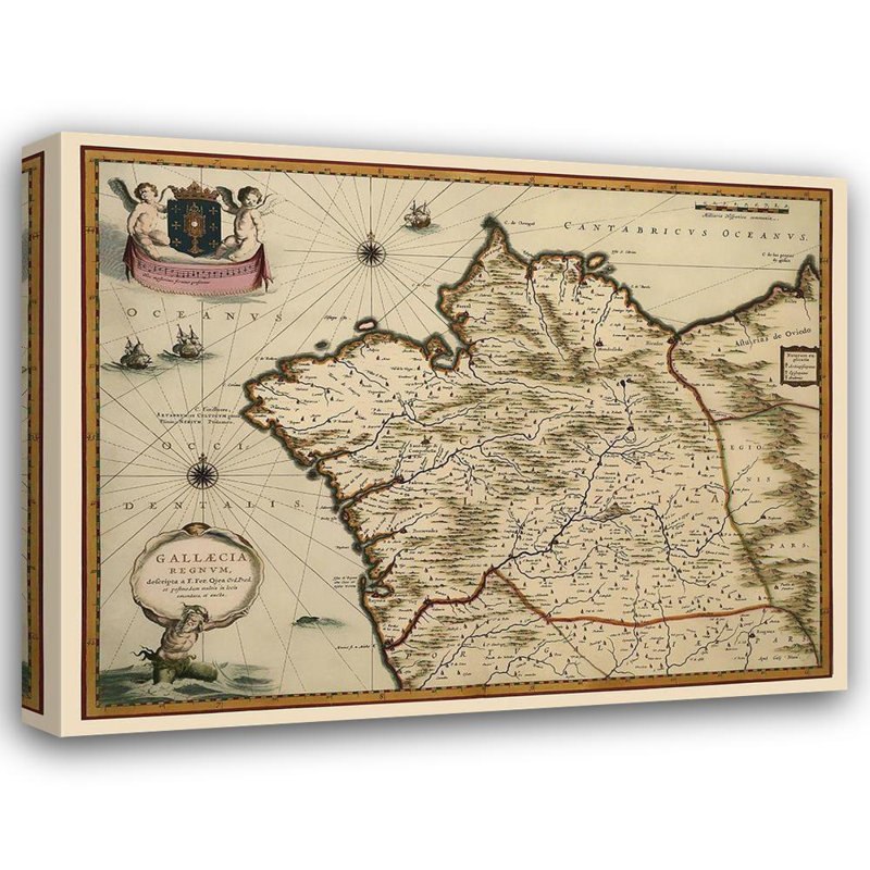 Art sur toile tendue Lark Manor ™ Blaeu, péninsule ibérique, Gala, Espagne, H 28 po x l 35 po