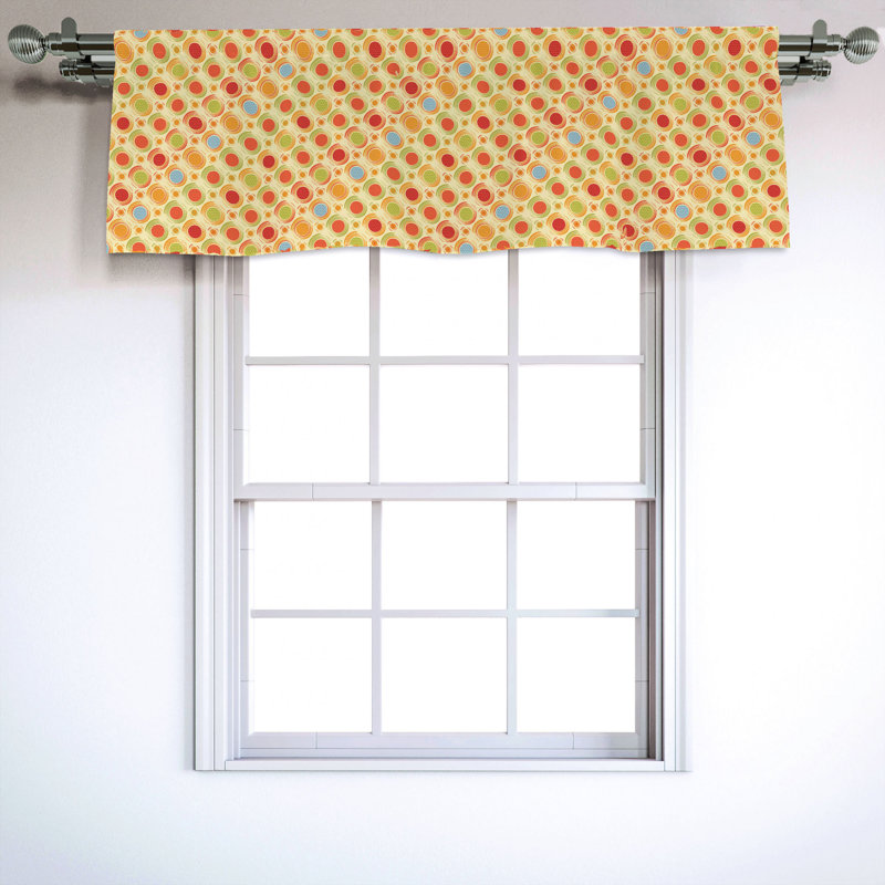 Sateen Abstract Ruffled Window Valance