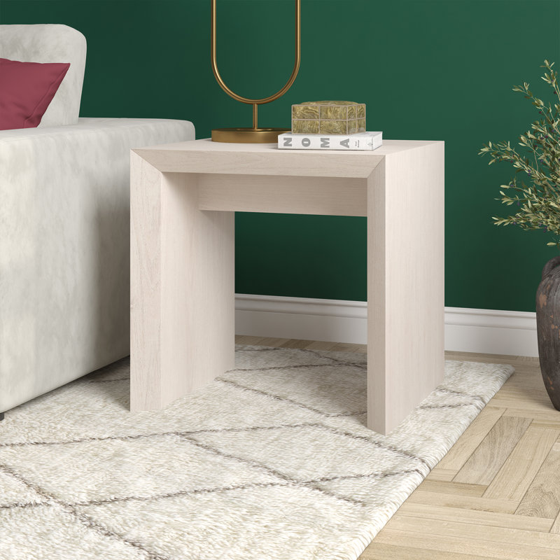 Oswin End Table, Alder White