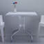 Square Outdoor Bistro Table With Umbrella Hole , 31'' in. W 31'' in. D-17498834
