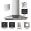 Hotte pour îlot de cuisine VIKIO 500 CFM avec 4 lumières DEL, contrôle des mouvements et filtres à charbon-129439756-119304350