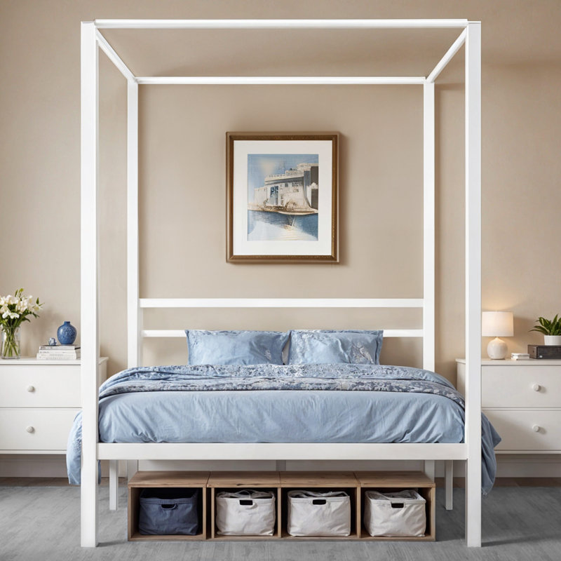 Kyvin Canopy Bed, Twin, White