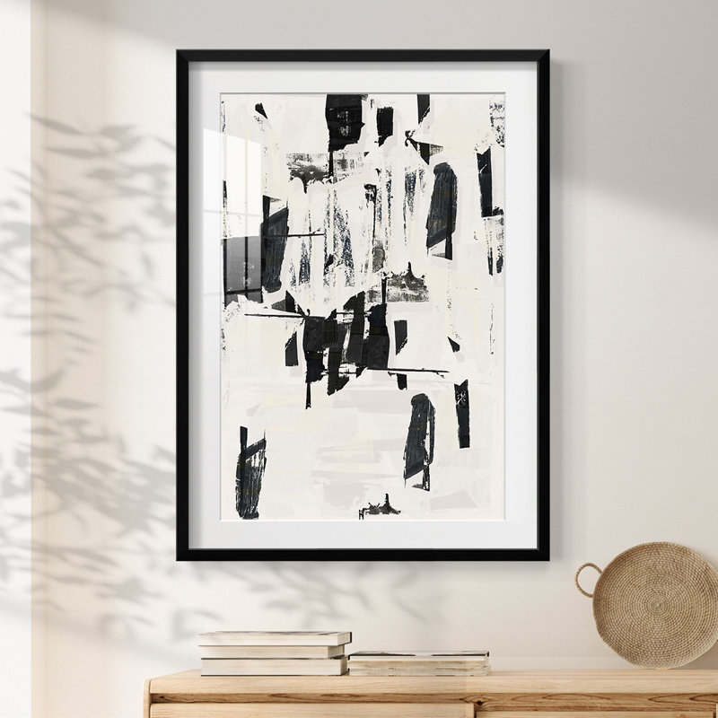 Tiles & Texture Abstract Angles V -Framed Print, 28.5" H x 20.5" W, Black