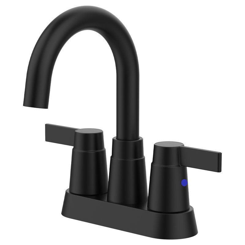 Robinet pour salle de bain à 2 poignées Centreset, Noir mat