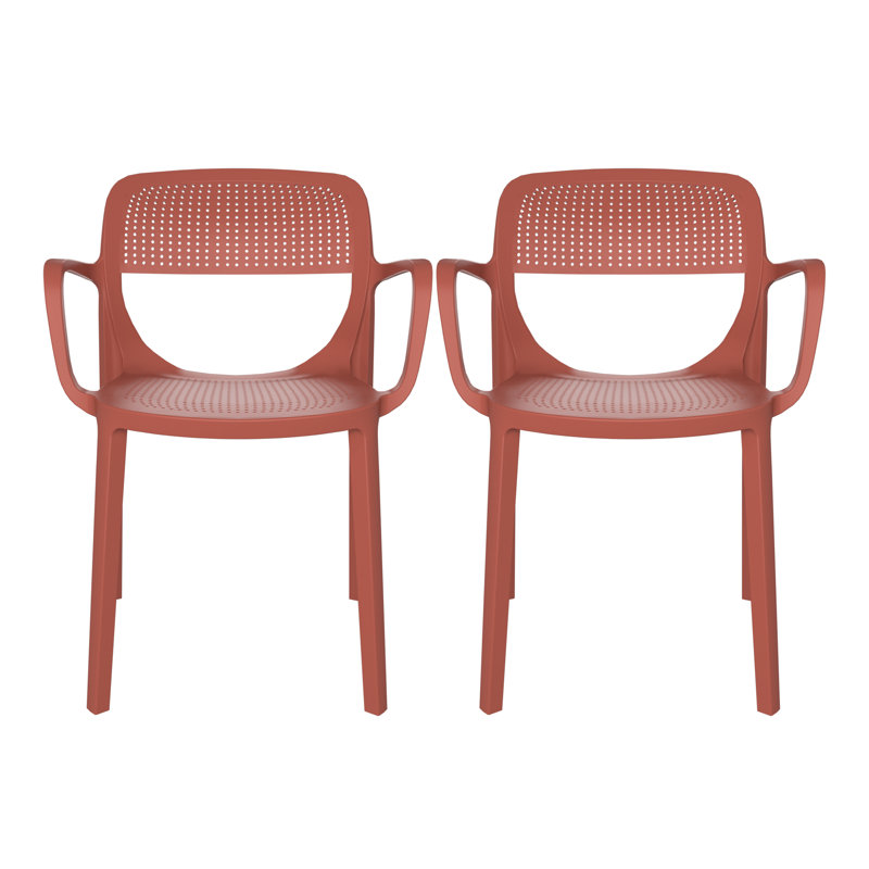 Chaise de salle à manger d'extérieur empilable , Rouge
