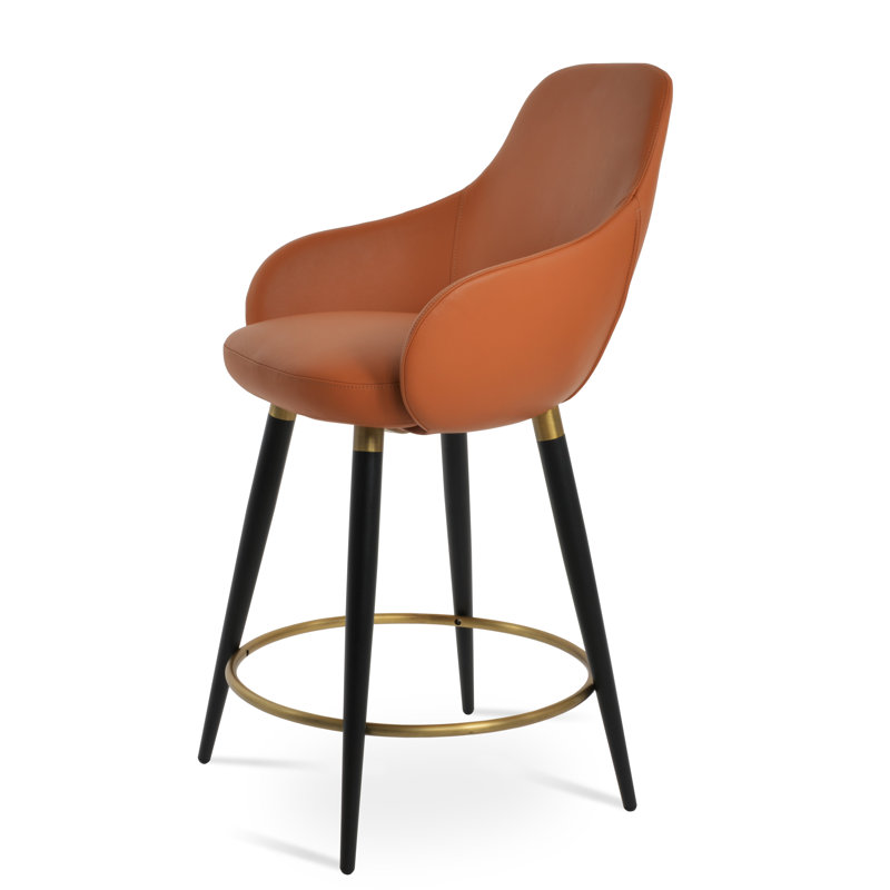 Gazel Arm Ana Stool, Faux Leather