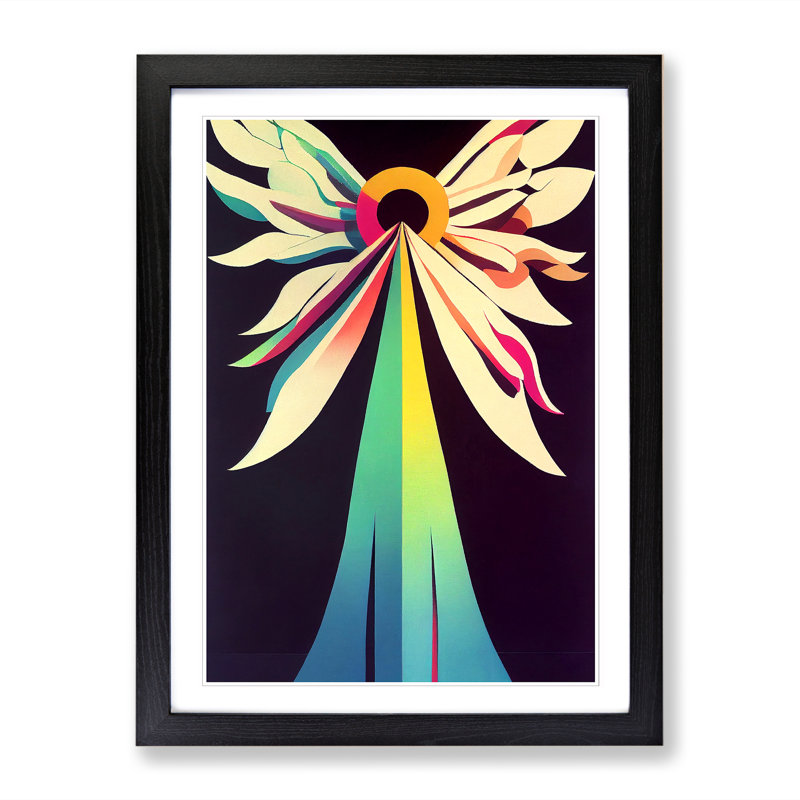 FRM-V0523-84X Angel - Single Picture Frame Print, Black Framed, 64cm H x 46cm W x 2cm D
