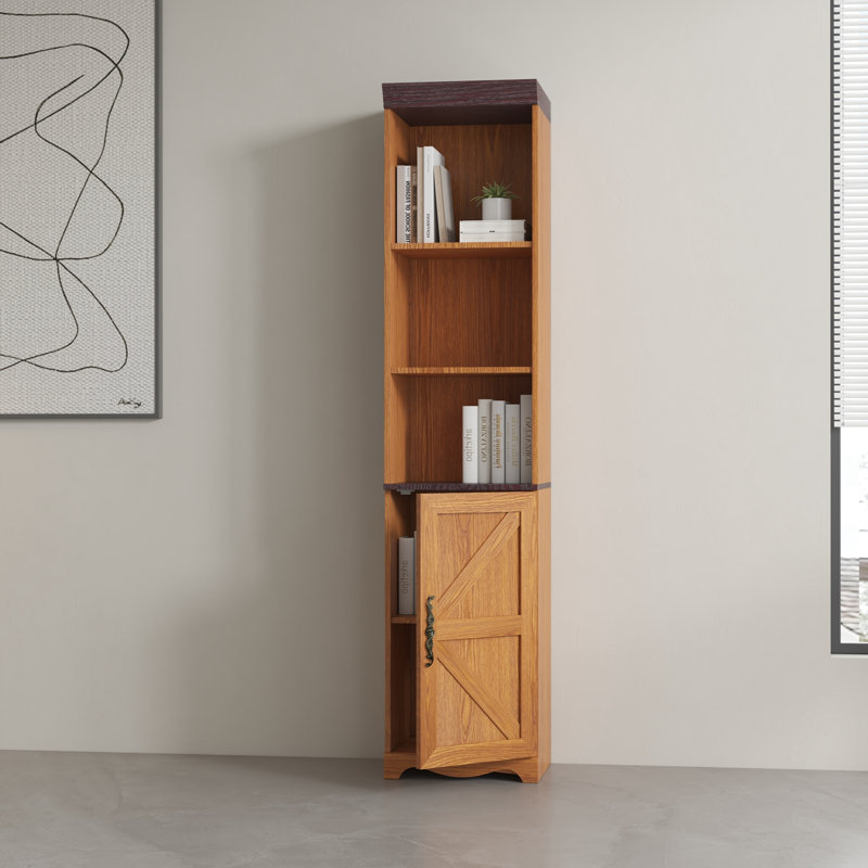 Armoire cubique autoportante avec 5 tablettes, Dark Oak