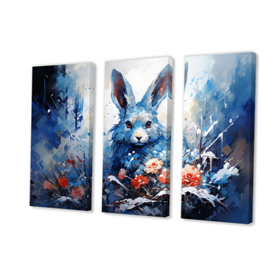 «Blue Rabbit Winter Solitude - Lapin», art mural