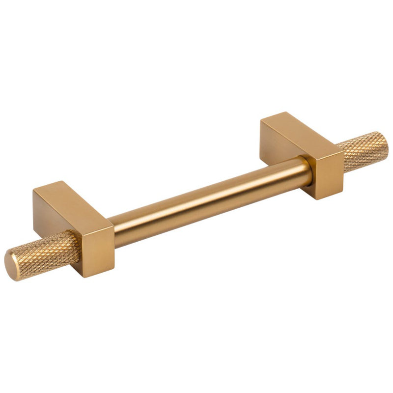 Larkin 4 Knurled Ends Bar Pull, Satin Bronze, 3 3/4"