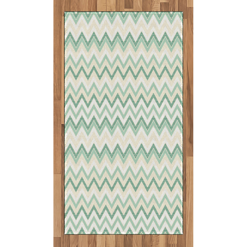 Aqua High Density Long Fiber Poly Threads Decorative Area Rug Carpet, Rectangle 2'7" x 5'