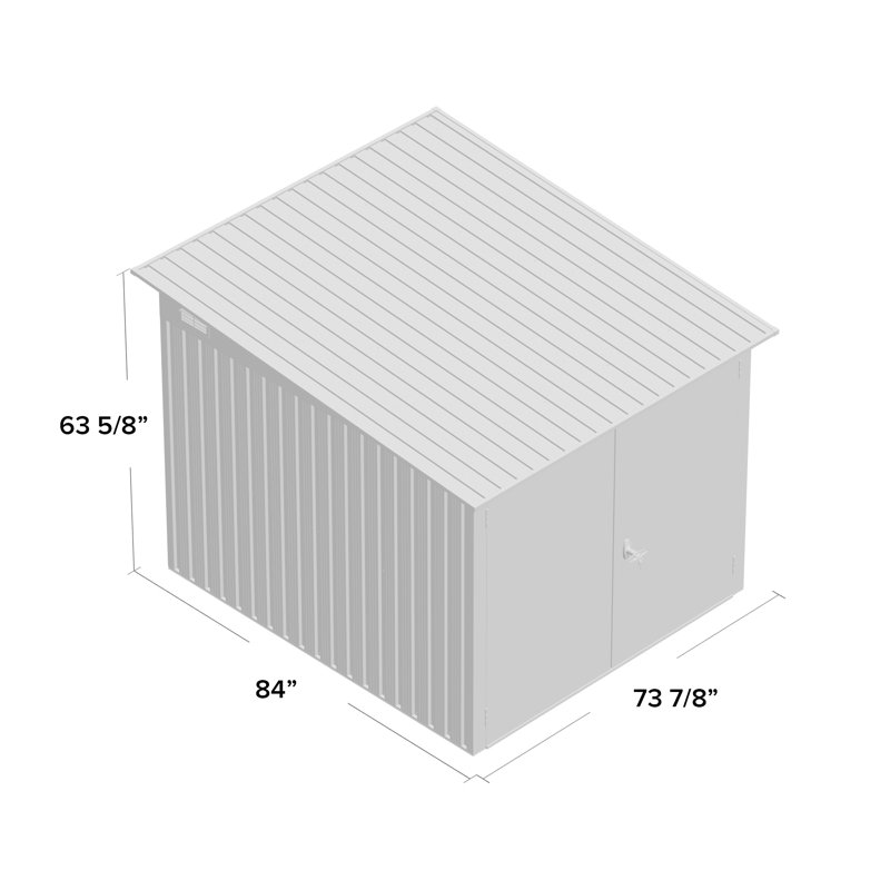 6 ft. 3 in. W x 6 ft. 4 in. D Metal Lean-To Bike Shed