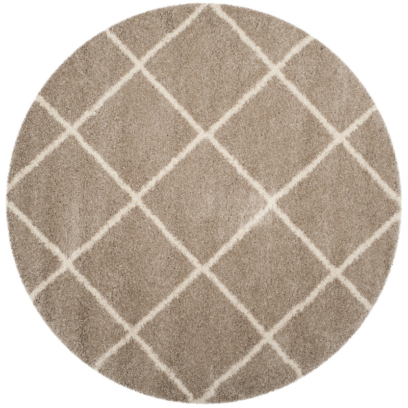 Hampstead Hudson Shag Performance Geometric Rug, Round 3'