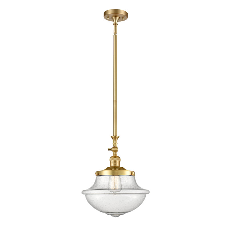 Luminaire suspendu simple à 1 lumière Baptiste, Ampoule non incluse, Grainé, Or satiné