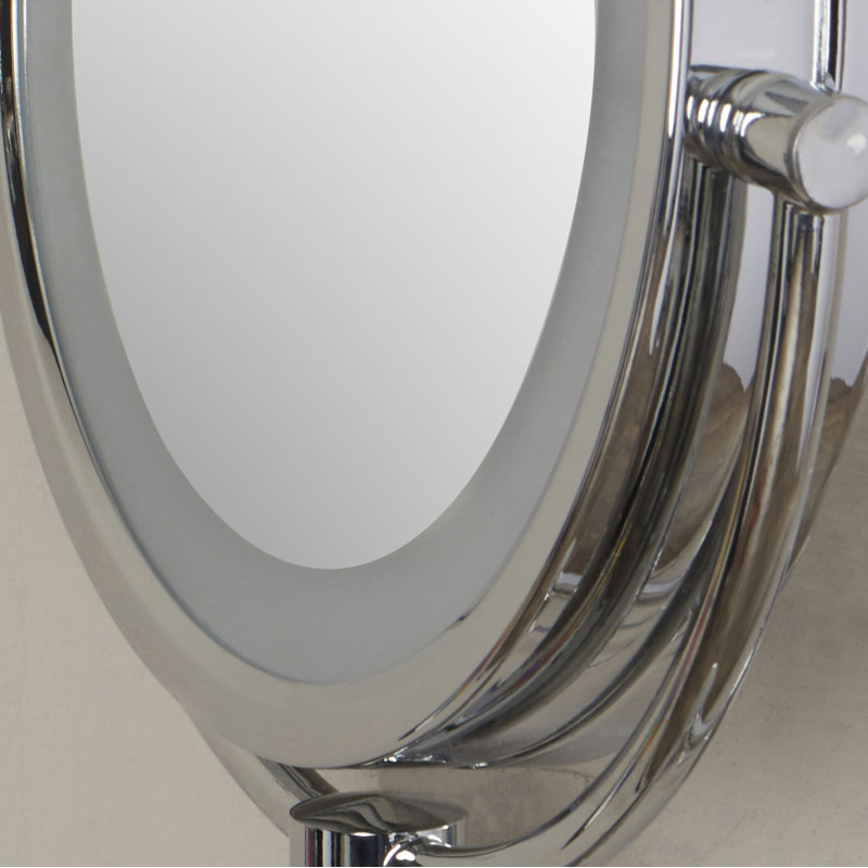 Miroir de maquillage mural lumineux 8,5 po Ayen, Chrome
