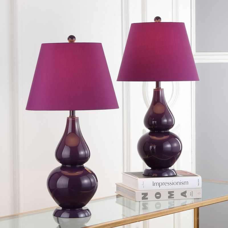Moriarty Ceramic Table Lamp, Dark Purple