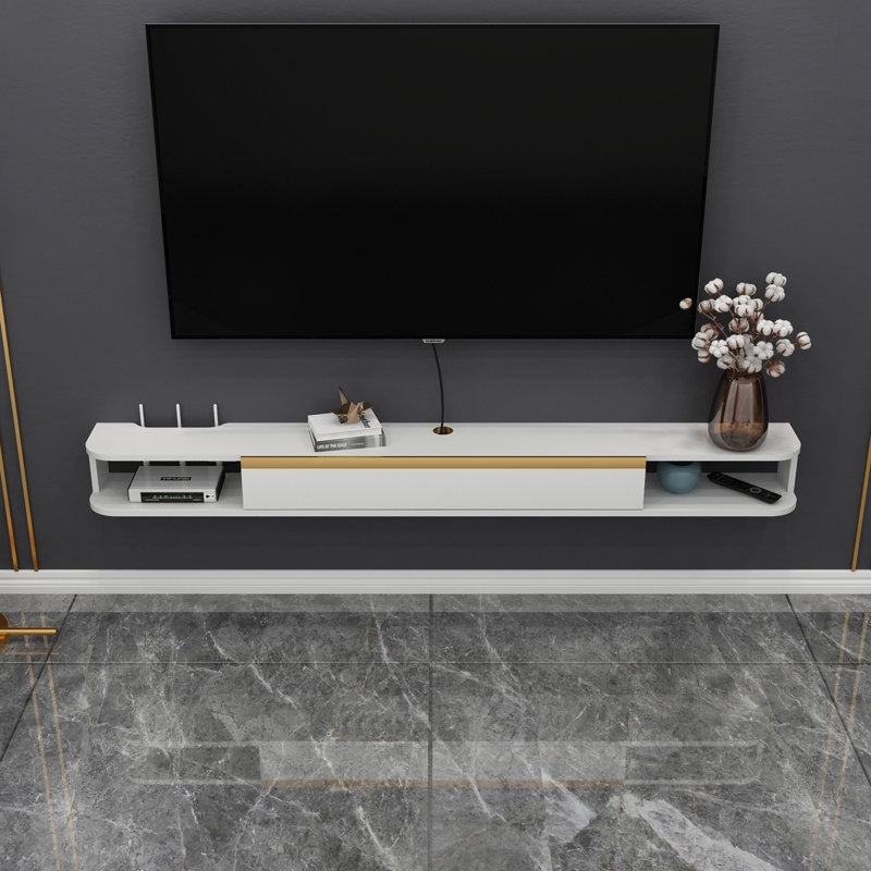 Unfinished Floating TV Stand for TVs up to 75", White