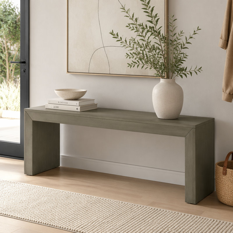 Banc de salle à manger en bois, 48inch, Grey+Taupe