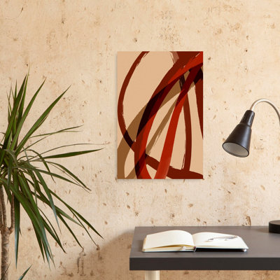 Crimson Curves Abstract Bold Contemporary Wall Art Print