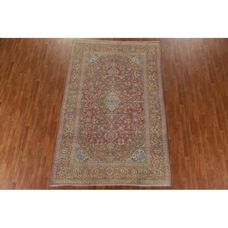 Tapis persan traditionnel Kashan noué à la main 7 x 10