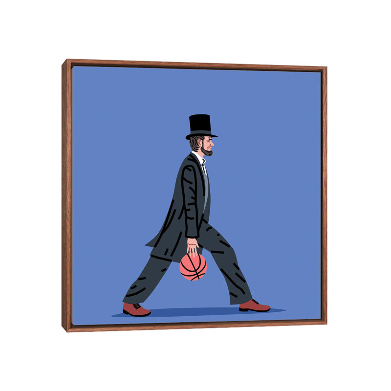 Balling Lincoln par Elad Shagrir - impression, Cadre flottant brun, H 18 po x l 18 po x 1,5 po